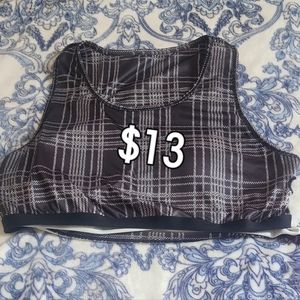 Black and gray sports bra